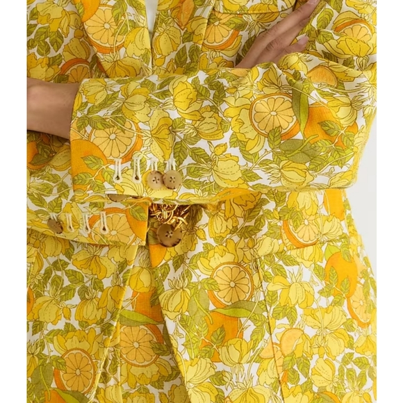 8. J.Crew Helena linen blazer in limone print - Picture 2 of 11